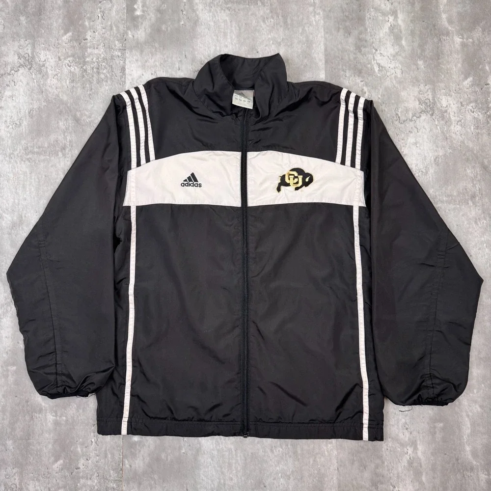 Vintage  Colorado Buffaloes Jacket Mens Small Black Full Zip Track NCAA Adidas